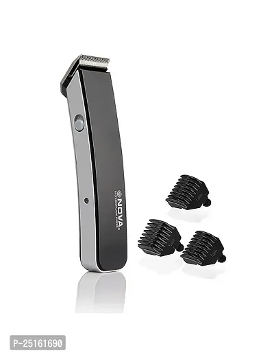 Nova Trimmer NS-216 Rechargeable Cordless Men Trimmer Shaver Machine for Beard  Hair Styling For Men (Multi-color), 3 Extra Clips (Black)-thumb2