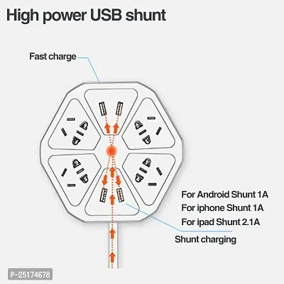 Electric Extension Board with 4 USB Port and 4 Power Socket - 10 A Heavy Duty Multi Plug Extension Board for Multiple Devices (Multicolour, 250 Volts)-thumb5