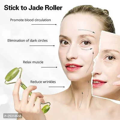 Ice Roller,Face Stone Roller Massager With Gua Sha Jade Roller Stone  3D Massager Roller Set Facial Combo For Skin Eye Body Ice Cube (Ice Roller + Stone Roller + 3D Roller)-thumb3