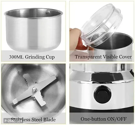 Steel Nima Multifunctional Grinder Smash Machine Coffee Beans Electric Grinder and Coffee Maker Household Electric Mixer Grinder (Stainless Steel)-thumb3