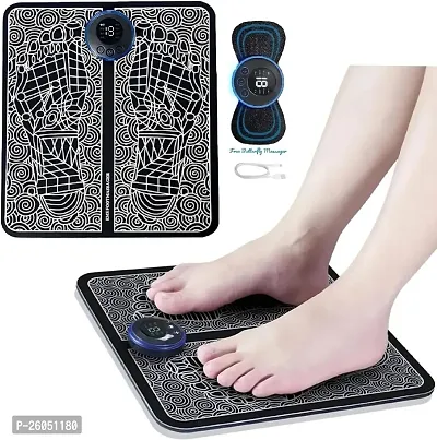 EMS Foot Massager And Free Body Massager - Rechargeable, Portable, Foldable Design - 8 Modes, 19 Intensity Levels for Ultimate Pain Relief