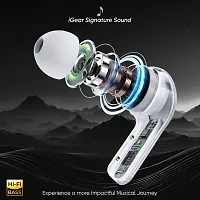 Crystal Wireless Earbuds, Transparent Charging Case and LED Digital Display, Bluetooth Earphones with ENC Noise Cancelling, Touch Control, Google Assistant and Siri Support-thumb3