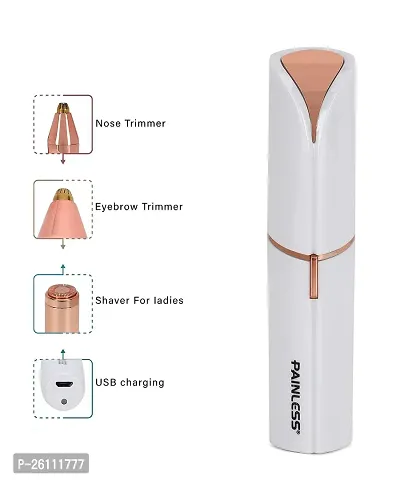 Painless Hair remover Shaver For Women|Usb Rechargeable Waterproof Eyebrow Face Razor Trimmer For Lips|Body|Arms Electronic Facial Hair Remover-thumb5