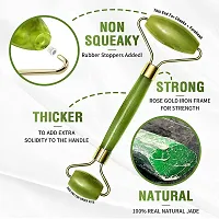 Face Massager For Women Men | 100% Natural Jade Stone Facial Roller Massage with Gua Sha Tool for Face Eye Neck Foot Massage | Skin care-thumb2