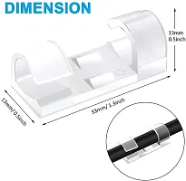 Wire Organizer Cable Management Clip Desktop Cord Hook with 3M Foam (Transparent, Pack of 20)-thumb3