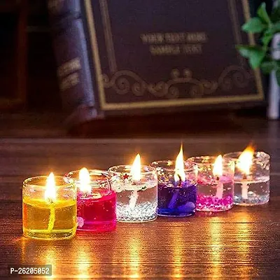 Jelly Candles Colourful Jelly Smokless Candles Diye Deepak for Home Decor Diwali Decoration Spa Birthdays Party Festivals-thumb0