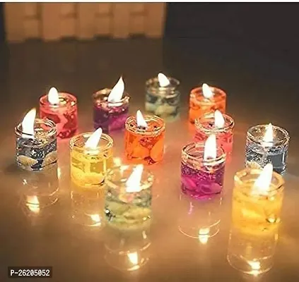 Jelly Candles Colourful Jelly Smokless Candles Diye Deepak for Home Decor Diwali Decoration Spa Birthdays Party Festivals-thumb2