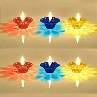 Transparent Plastic Floating Diya for Diwali Decoration and Gifts (Set of 12)-thumb1