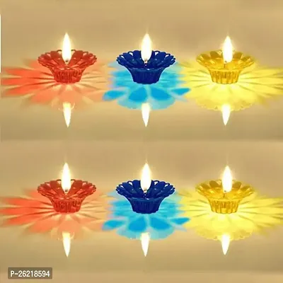 Transparent Plastic Floating Diya for Diwali Decoration and Gifts (Set of 12)-thumb2