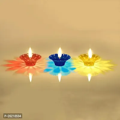 Transparent Plastic Floating Diya for Diwali Decoration and Gifts (Set of 12)-thumb4