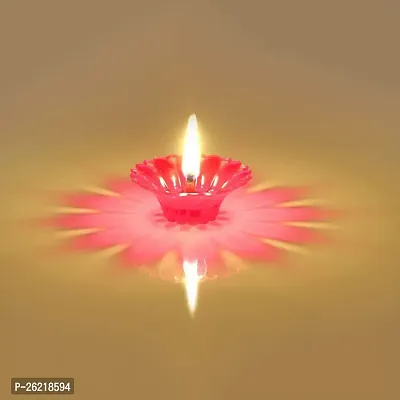 Transparent Plastic Floating Diya for Diwali Decoration and Gifts (Set of 12)-thumb3