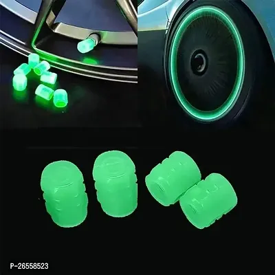 All-New Bike/Car Tyre Air Valve Caps ndash; Universal Fluorescent Tire Valve Caps for Cars  Bikes with Neon Glow - Brighten Up Your Ride Instantly PACK OF 4-thumb3