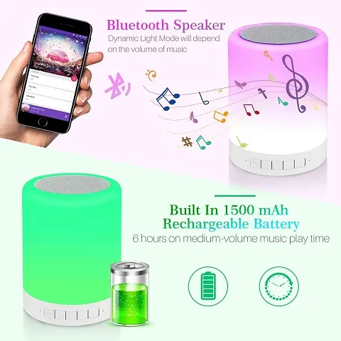 Touch Control Night Light Bluetooth Speakers,Portable Bluetooth Speaker,7 Color Bedside Table Light,Smart Changing Stereo Subwoofer