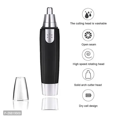 NEW EAR AND NOSE HAIR TRIMMER PROFESSIONAL HEAVY DUTY STEEL NOSE CLIPPER BATTERY-OPERATED-thumb4