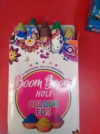 Puff Smart Premium Herbal Multicolor Boom Boom Holi Color Fog Holi Color Powder Pack of 5  (Pink, 200 g)-thumb1