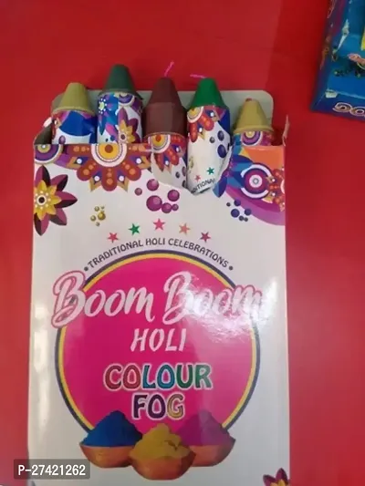 Puff Smart Premium Herbal Multicolor Boom Boom Holi Color Fog Holi Color Powder Pack of 5  (Pink, 200 g)-thumb2