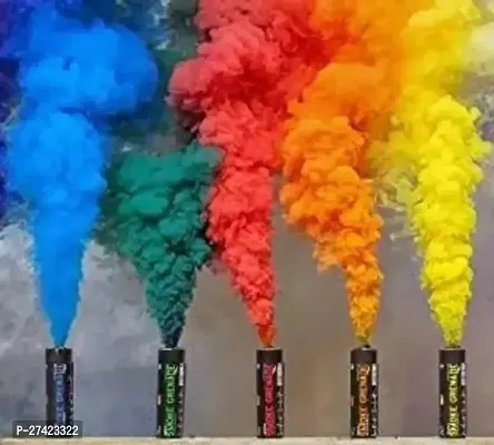 5 MULTI COLOR SMOKE FOG Holi Color Holi Color Powder Pack of 5  (Red, Yellow, Blue, Green, Pink, 250 g)-thumb0