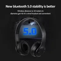 Wireless P47 Foldable Sports Headphones With Mic FMSD Card Slot Bluetooth Headset  (Black, On the Ear)-thumb2