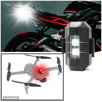 3 Colors LED Aircraft Strobe Exterior Lights Kit For Auto Motorbike Drone Bicycle USB Rechargeable (White, Green, Red)