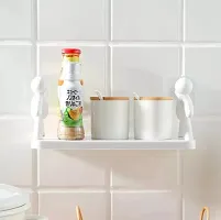 Self Adhesive Plastic Wall Shelf/Bottle Shelf/Bathroom Shelf/Kitchen Shelf/NoDrill Shelf/Bathroom Accessories-thumb3