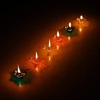 Floating Transparent Multicolor Reflections Plastic Diya (Panti) (Multicolour) - Set of 12-thumb2