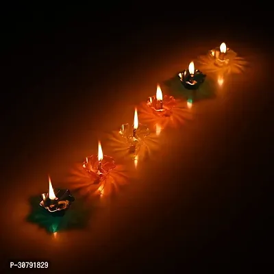 Floating Transparent Multicolor Reflections Plastic Diya (Panti) (Multicolour) - Set of 12-thumb3