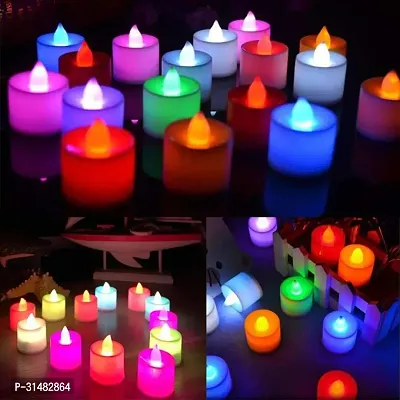 Pack of 1 Flameless Candles Colorful LED Tealights, Color Changing LED Tea Light Candle, Smokeless Multi Color led Multi Color Flashing Candles Light-thumb4