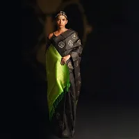 Banarasi Soft Silk Saree with Contrast Running with Exclusive Jacquard Border Blouse.-thumb2