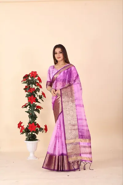 Best Selling Organza Saree with Blouse piece 