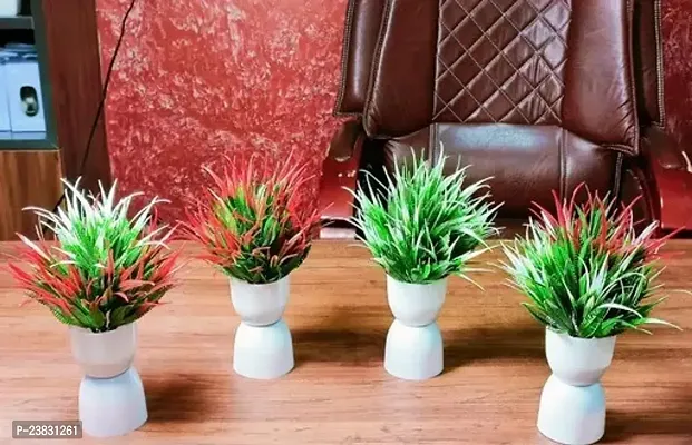 Decoration Artificial Flowers Plants Pack Of 4 Size, (15 Cm)