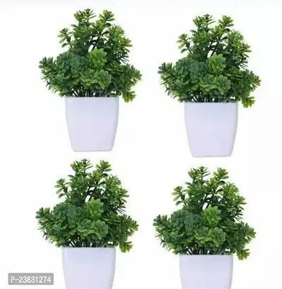 Artificial Green Fully Decorative Plants Pack Of 4 15 Cm