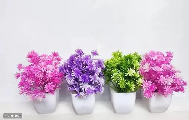 Artificial Home Decor 4 Colour Plants Pack Of 4, (15 Cm)