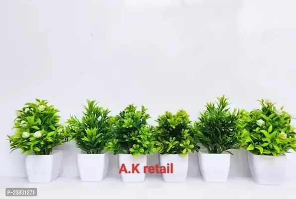 Green Grass Artificial Plants Pack Of 6, (15 Cm)