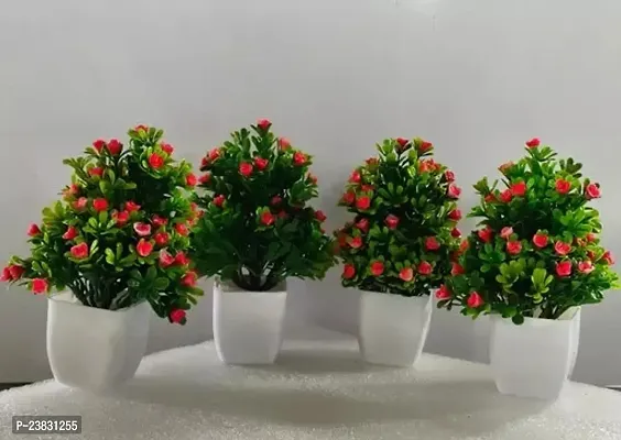 Artificial Flower Plant With Small Bottom Pack Of 4 (15Cm)