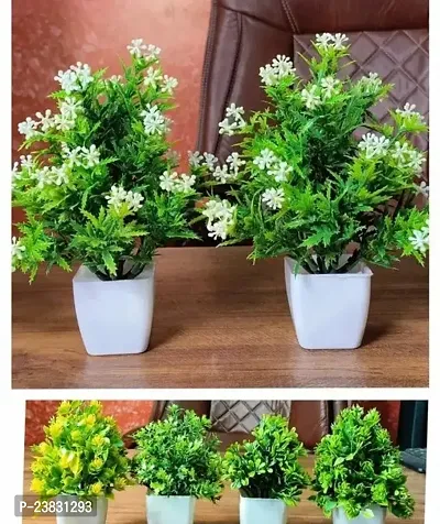 Artificial Bonsai Wild Plants Pack Of - 6 For Office And Home Decoration (15 Cm)-thumb0