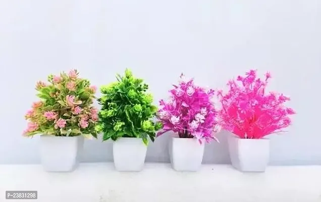 Artificial Colours Flowers Plants Pack 4 (15 Cm)