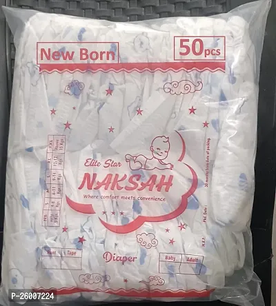 Naksah Active Baby Tape Style Baby Diapers, New Born/Extra Small (NB/XS) Size, 40 Count, Adjustable Fit with 5 star skin protection, Up to 5kg Diapers