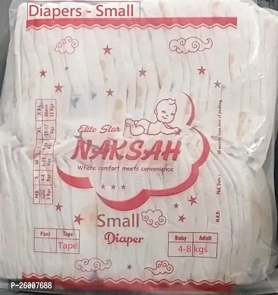 Naksah Active Baby Tape Style Baby Diapers, Small Size, 40 Count, Adjustable Fit with 5 star skin protection, Up to 4-8 kg Diapers