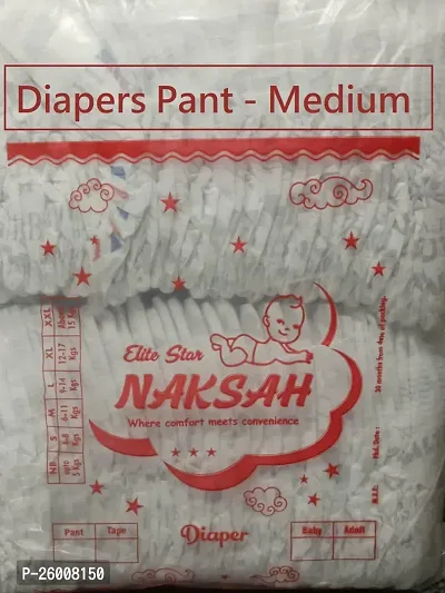 Naksah Active Baby Pant Style Baby Diapers, Medium Size, 38 Count, Adjustable Fit with 5 star skin protection, Up to 6-11 kg Diapers