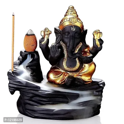 OWMMIZ Ganesha Backflow Incense Burner with 10 PCS Backflow Incense Cones, Waterfall Incense Holders Home Decor Gift Decorations Statue Ornaments