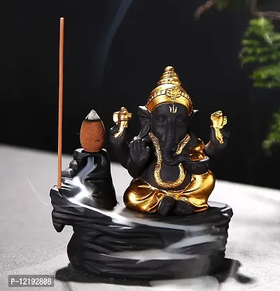 JEFFSUN Backflow Incense Holders Waterfall Incense Burner Handmade Ceramic Stick Censer Home Decor Gift Decorations Statue and 10 Incense Cones-thumb0
