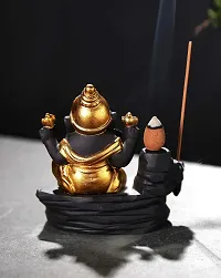 JEFFSUN Backflow Incense Holders Waterfall Incense Burner Handmade Ceramic Stick Censer Home Decor Gift Decorations Statue and 10 Incense Cones-thumb1