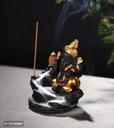 JEFFSUN Backflow Incense Holders Waterfall Incense Burner Handmade Ceramic Stick Censer Home Decor Gift Decorations Statue and 10 Incense Cones-thumb4