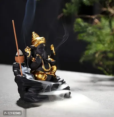 JEFFSUN Backflow Incense Holders Waterfall Incense Burner Handmade Ceramic Stick Censer Home Decor Gift Decorations Statue and 10 Incense Cones-thumb3