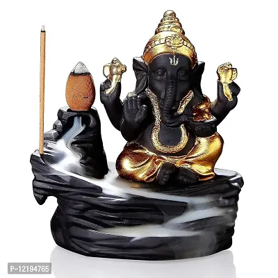 OTOFY Handmade Ceramic Incense Holder, Backflow Incense Burner Figurine Incense Cone Holders Home Decor Gift Decorations Statue Ornaments (Ganesha)