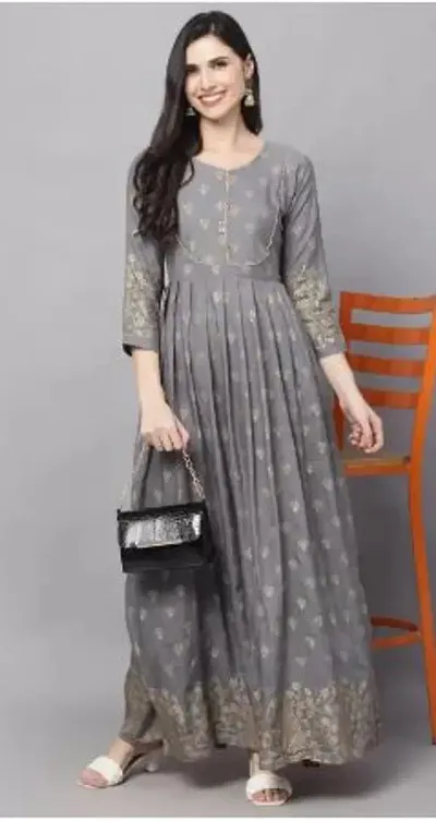 Attractive Rayon Anarkali Kurta For Women