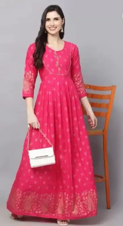 Attractive Rayon Anarkali Kurta For Women