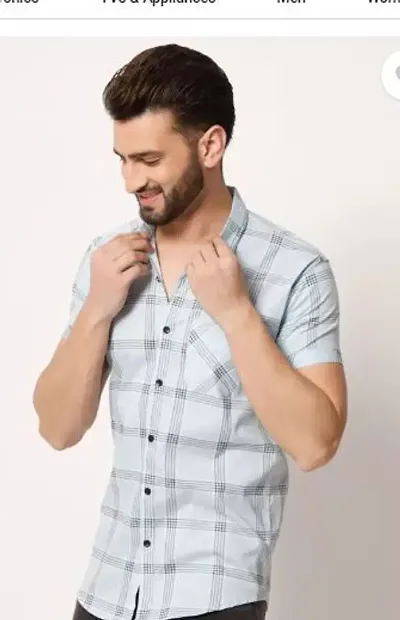 Reliable Checked Short Sleeves Casual Shirts For Men