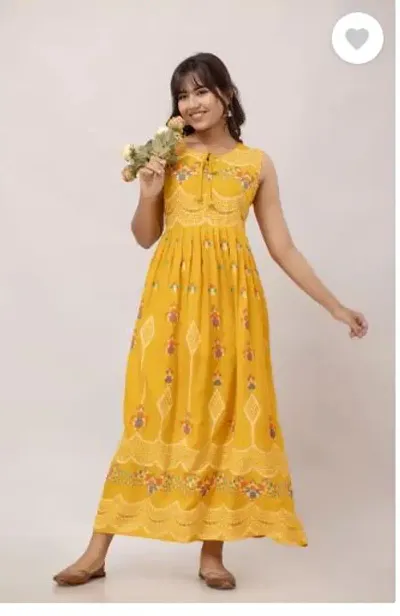 Attractive Rayon Anarkali Kurta For Women