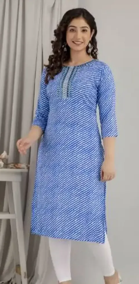 Attractive Printed Cotton Straight Kurta